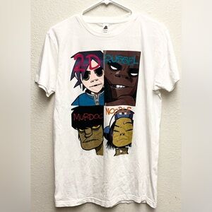 Gorillaz Band T-shirt Medium White Hot Topic Smart Blanks EUC